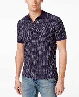 Armani Jeans Men's Micro Eagle-print Logo Polo