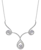 Danori Silver-tone Pave Crystal Swirl Necklace, Only At Macy's