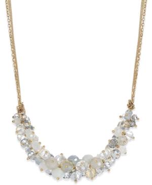 Inc International Concepts Gold-tone White Stone Cluster Necklace, Only At Macy's