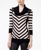 Bcx Juniors' Striped Cowl-neck Sweater