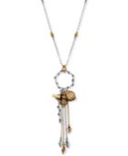 Lucky Brand Two-tone Bee Charm Long Length Pendant Necklace