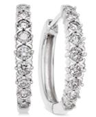 Diamond Hoop Earrings (1/2 Ct. T.w.) In 14k White Gold