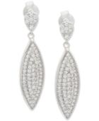 Giani Bernini Cubic Zirconia Pave Pointed Drop Earrings In Sterling Silver, Created For Macy's