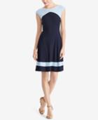 American Living Colorblocked Fit & Flare Dress