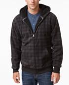 Weatherproof Vintage Men's Plaid Sherpa-lined Hoodie