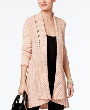 Ny Collection Textured Metallic Cardigan