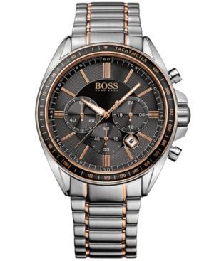 Hugo Boss Men's Chronograph Boss Black Driver Sport Two-tone Stainless Steel Bracelet Watch 47mm 1513094