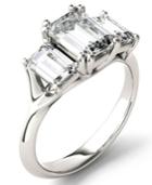 Moissanite Emerald Three Stone Ring (2-9/10 Ct. Tw.) In 14k White Gold