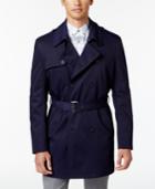 Calvin Klein Men's Slim Fit Double-breasted Belted Raincoat