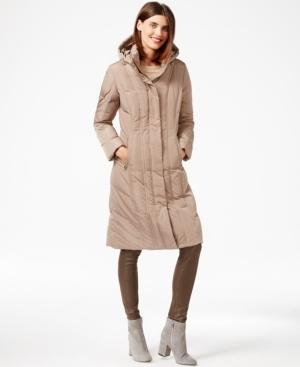 Calvin Klein Hooded Long Quilted Down Puffer Coat