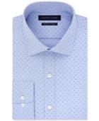 Tommy Hilfiger Men's Fitted Th Flex Non-iron Performance Blue Dress Shirt