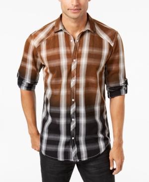 I.n.c. Men's Ombre Plaid Shirt, Created For Macy's