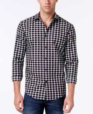 Alfani Men's Textured Check Long-sleeve Shirt, Classic Fit, Only At Macy's