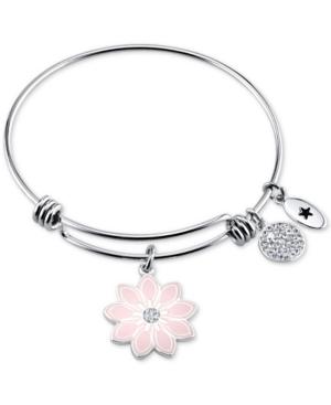 Unwritten She Is Like A Wildflower Enamel Bangle Bracelet In Stainless Steel
