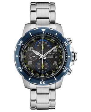 Seiko Men's Solar Chronograph Jimmie Johnson Special Edition Stainless Steel Bracelet Watch 45mm With Interchangeable Strap