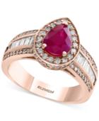 Amore By Effy Certified Ruby (1 Ct. T.w.) And Diamond (9/10 Ct. T.w.) Ring In 14k Rose Gold