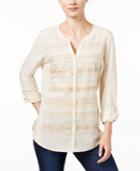 Style & Co. Embroidered Shirt, Only At Macy's
