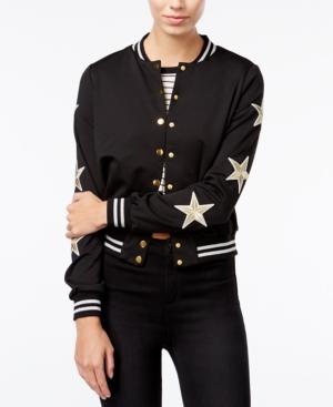 Material Girl Juniors' Star Patch Bomber Jacket, Only At Macy's