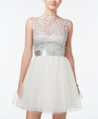 Trixxi Juniors' Lace Tulle Fit & Flare Skirt