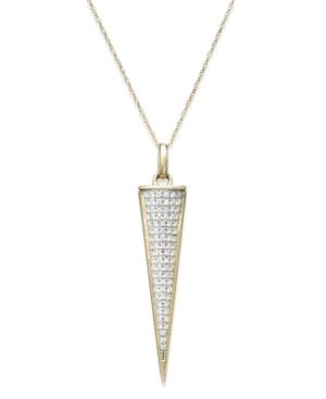 Wrapped Diamond Triangle Pendant Necklace In 10k Gold (1/6 Ct. T.w.), Created For Macy's