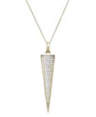 Wrapped Diamond Triangle Pendant Necklace In 10k Gold (1/6 Ct. T.w.), Created For Macy's