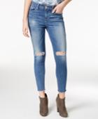William Rast Ripped Blue Smudge Wash Skinny Jeans