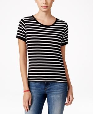 Ultra Flirt Juniors' Short-sleeve Striped T-shirt