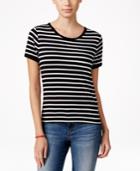 Ultra Flirt Juniors' Short-sleeve Striped T-shirt