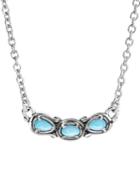 Carolyn Pollack Three-gemstone Turquoise Necklace In Sterling Silver