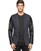 Calvin Klein Extra Slim-fit Faux-leather Sleeve Jacket