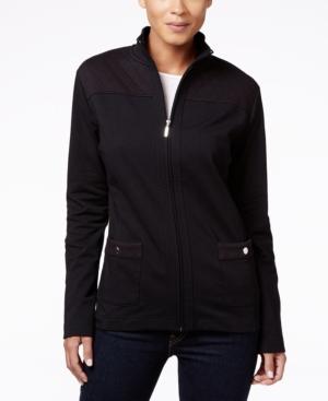 Karen Scott Quilted Zip-front Jacket, Only At Macy's