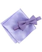 Alfani Men's Purple Pre-tied Bow Tie & Pocket Square Set, Created For Macy's