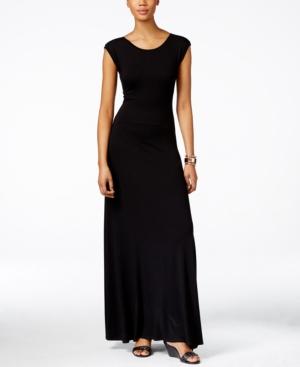 Karen Kane V-back Cap-sleeve Maxi Dress