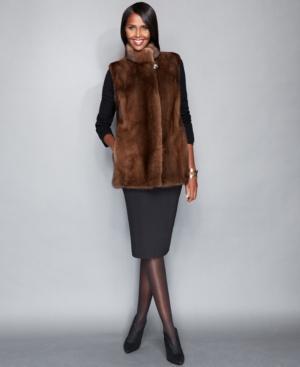 The Fur Vault Stand-collar Mink Fur Vest