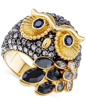 Swarovski Gold-tone Crystal Owl Ring