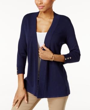 Charter Club Honeycomb-stitch Open-front Cardigan, Created For Macy's