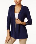 Charter Club Honeycomb-stitch Open-front Cardigan, Created For Macy's