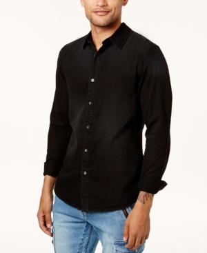 Guess Men's Floral-print Slim Fit Denim Shirt