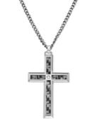 Men's Stainless Steel And Carbide Pendant, Cross
