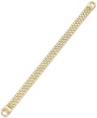 Men's Link Bracelet In 14k Gold-plated Sterling Silver