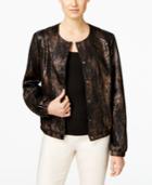 Inc International Concepts Metallic Snake-print Bomber Jacket, Only At Macy's