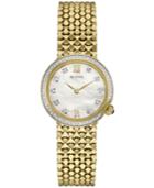 Bulova Women's Diamond (1/6 Ct. T.w.) Gold-tone Stainless Steel Bracelet Watch 28mm 98r218