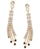 Betsey Johnson Gold-tone Crystal And Stone Spray Drop Earrings