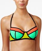 Hula Honey Colorblocked Underwire Halter Bikini Top Women's Swimsuit
