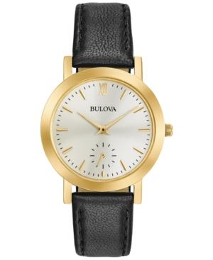 Bulova Women's Black Leather Strap Watch 32mm 97l159