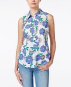 Maison Jules Sleeveless Floral-print Shirt, Only At Macy's