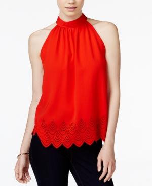 Bar Iii Cutout Scallop-hem Top, Only At Macy's