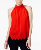 Bar Iii Cutout Scallop-hem Top, Only At Macy's
