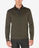 Perry Ellis Men's Knit Full-zip Mock-collar Jacket
