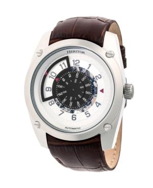 Heritor Automatic Daniels Silver Leather Watches 43mm